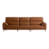 다우닝 데이지 전체 천연가죽 소파 4인 - 꼬냑