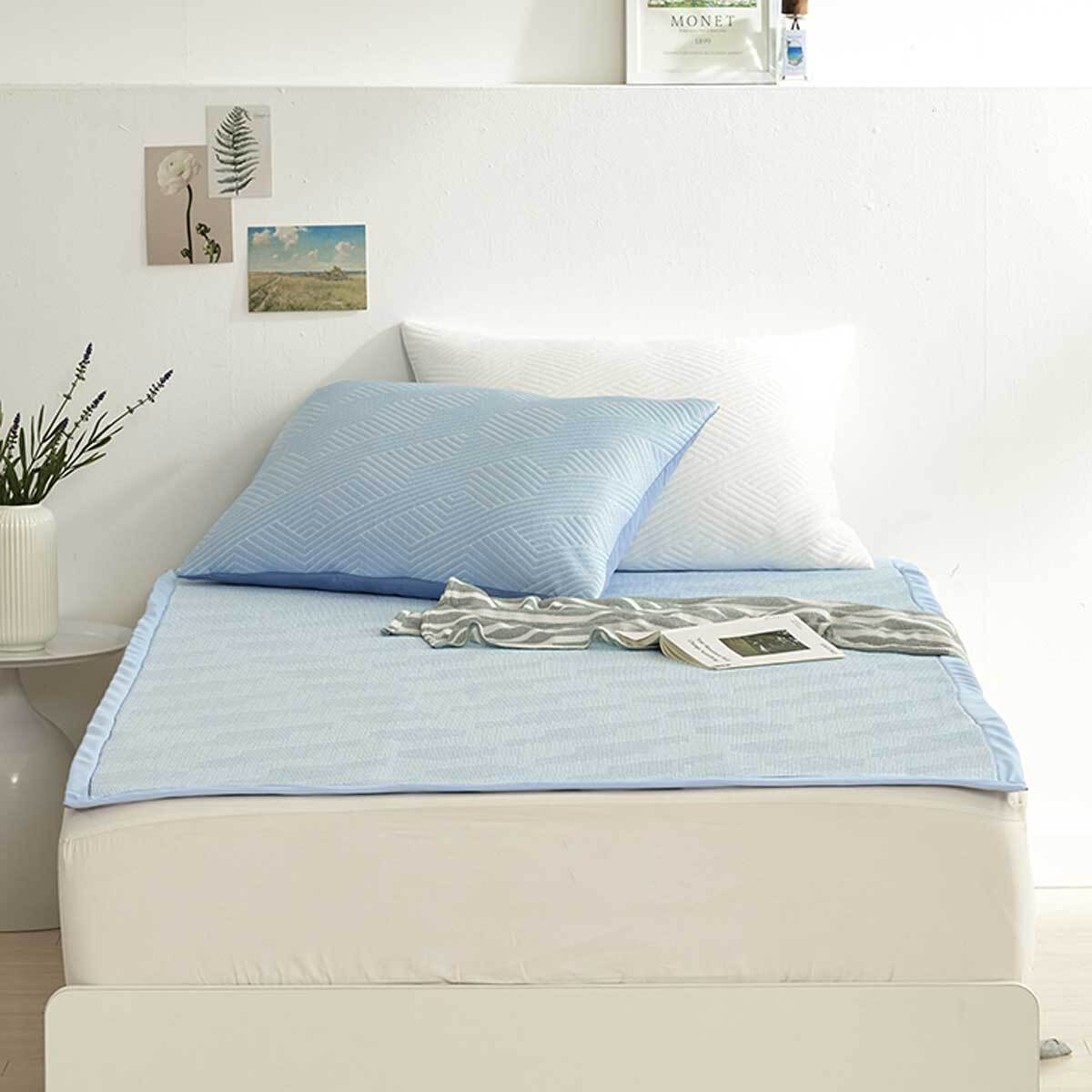 에이프릴엣홈 3중직 아이스 메쉬 패드 - 싱글, 블루