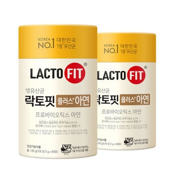 종근당건강 락토핏플러스 아연 2,000mg x 60포x 2개