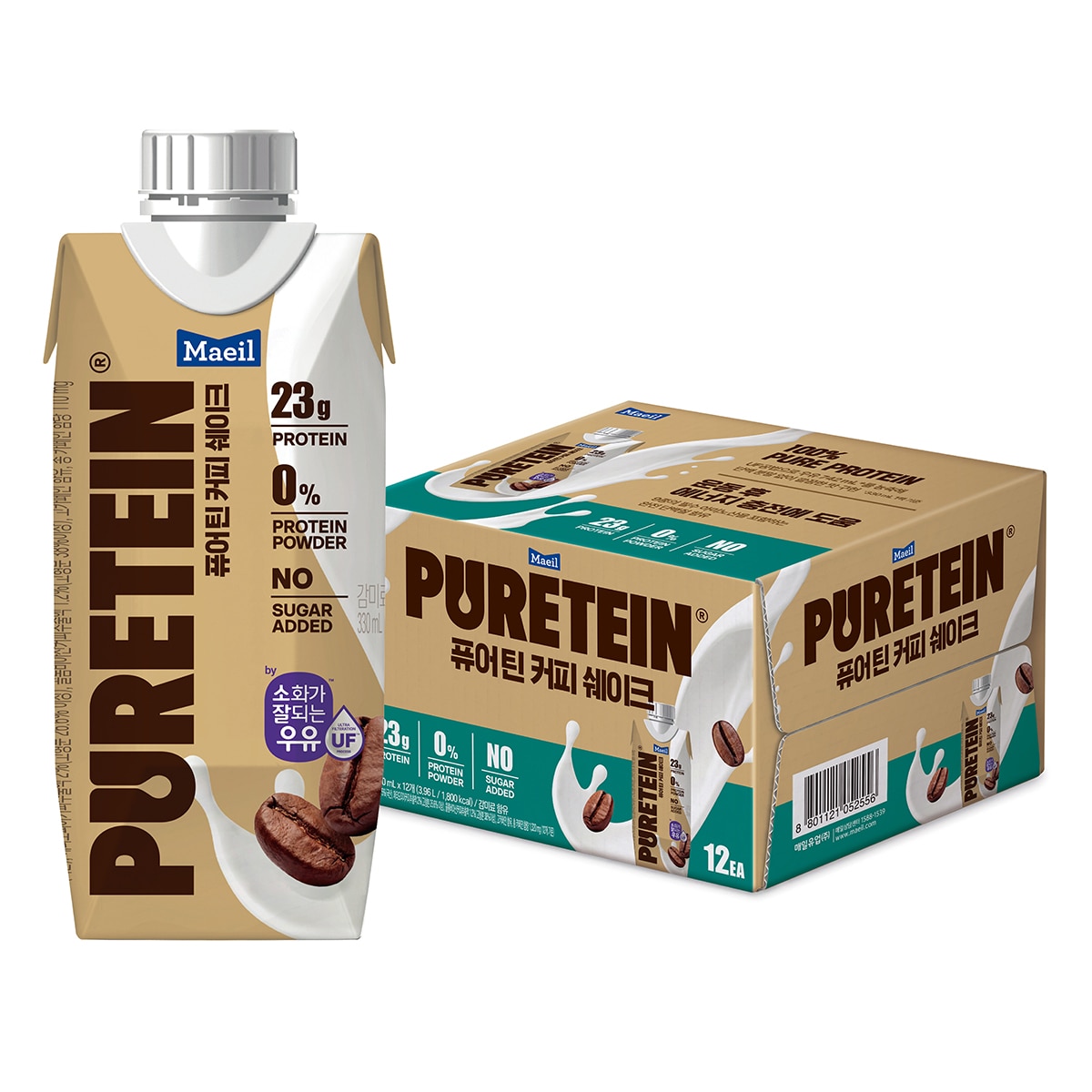 퓨어틴 프로틴 우유 커피맛 330ml x 12