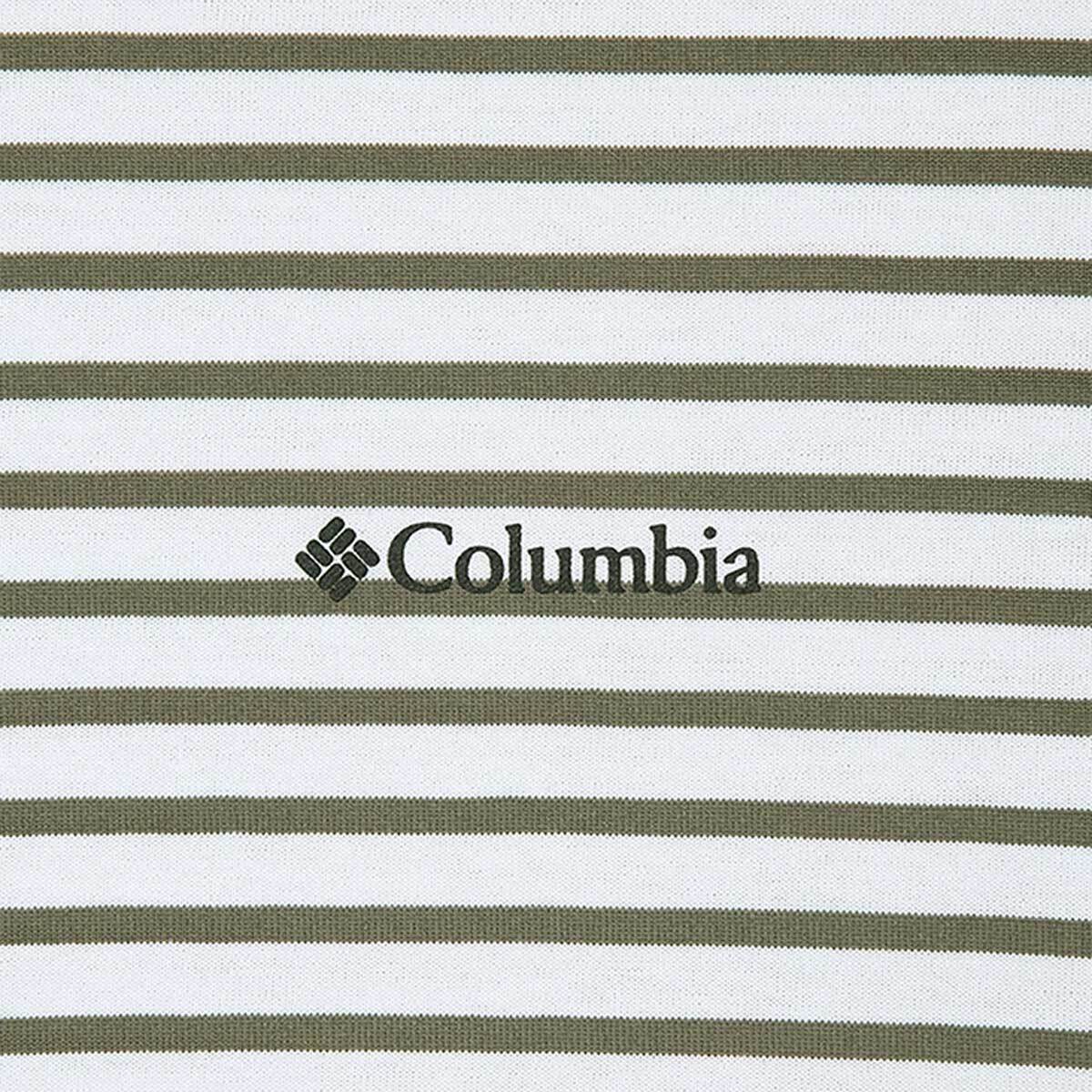 컬럼비아 여성 스트라이프 티셔츠 - 카키, S