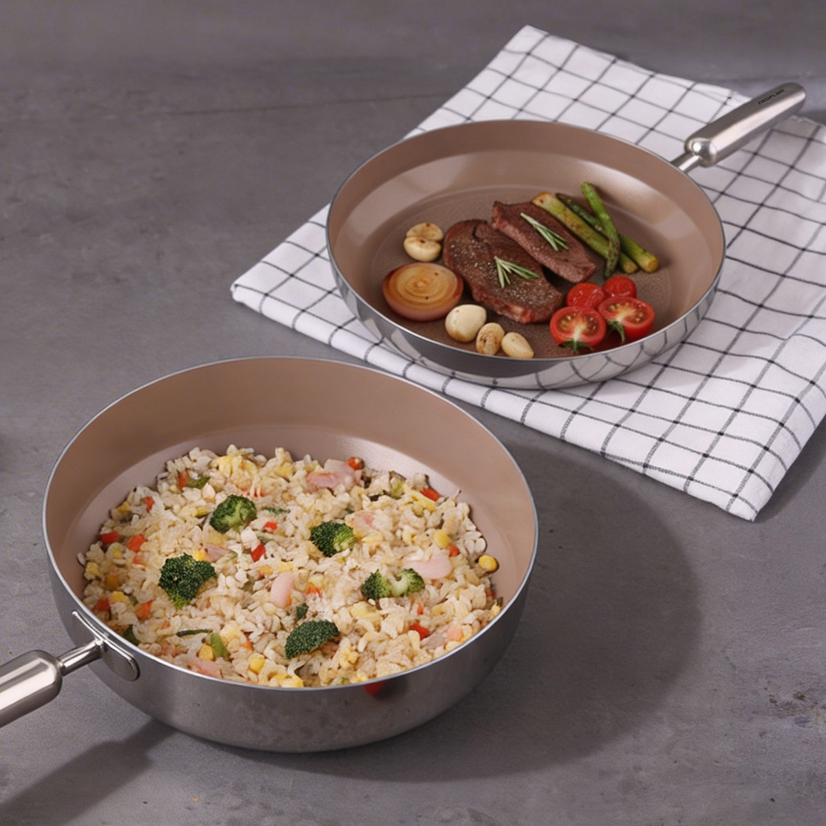 네오플램 에칭 프라이팬 & 웍 세트2P