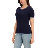 할스톤 여성 케이블 반소매 니트 - 네이비, M