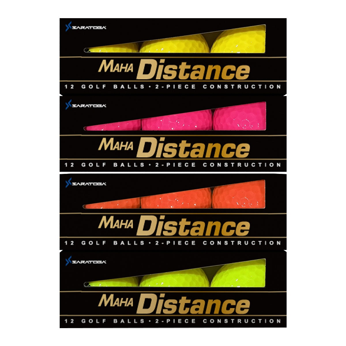 사라토가 마하 디스턴스 2피스 컬러 골프공 24개
