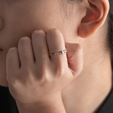 총 0.03캐럿 다이아몬드 18K 니뇨 반지 - 로즈 골드