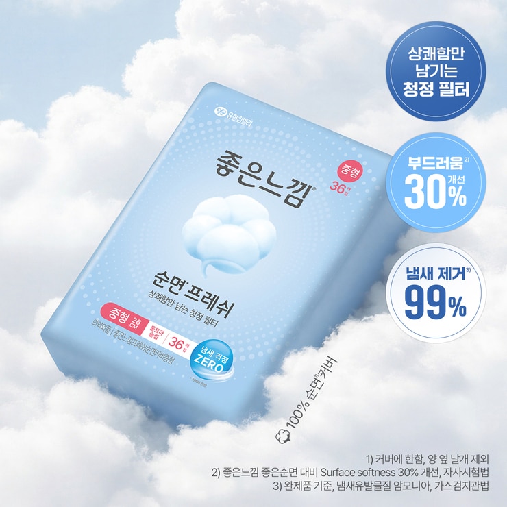 좋은느낌 좋은순면 슬림날개 중형 36개 x 4팩