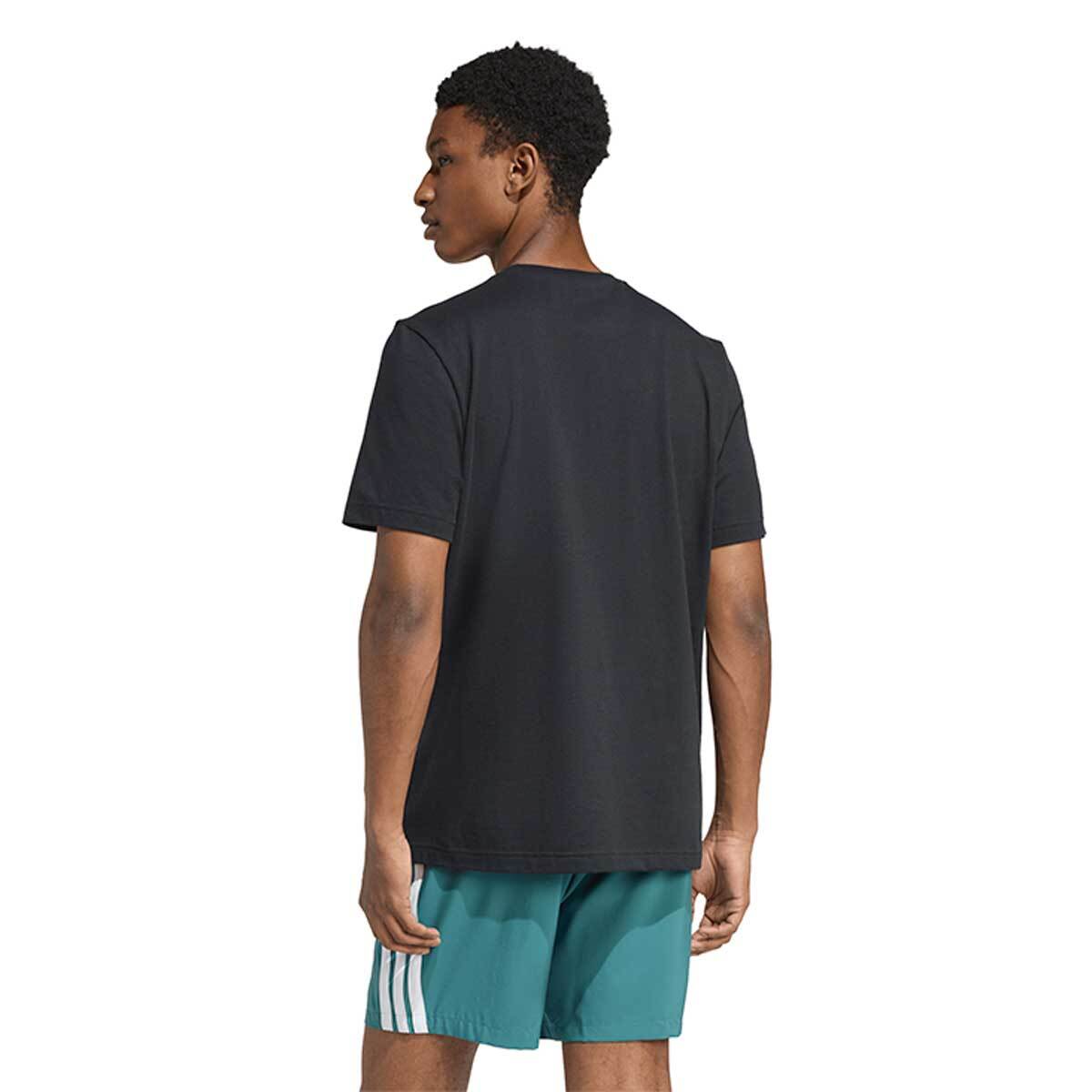 아디다스 남성 반소매 로고 티셔츠 - 블랙, XXL