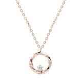 클라베드제이 14K 골드 0.10ct 다이아몬드 목걸이 인피닛 - 로즈골드