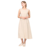 솔레지아 여성 슬리브리스 롱 원피스 - 베이지, M