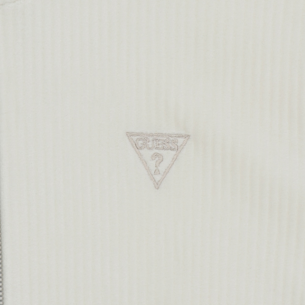 게스 여성 벨루어 코듀로이 집업 - 아이보리, L