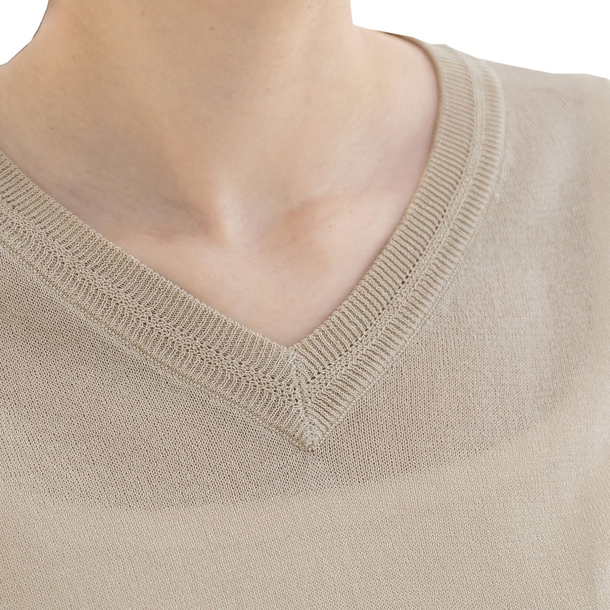 보니스팍스 여성 브이넥 풀오버 니트 - 베이지, L