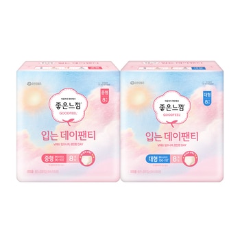 좋은느낌 입는데이팬티 중형 또는 대형 8개 x 4팩