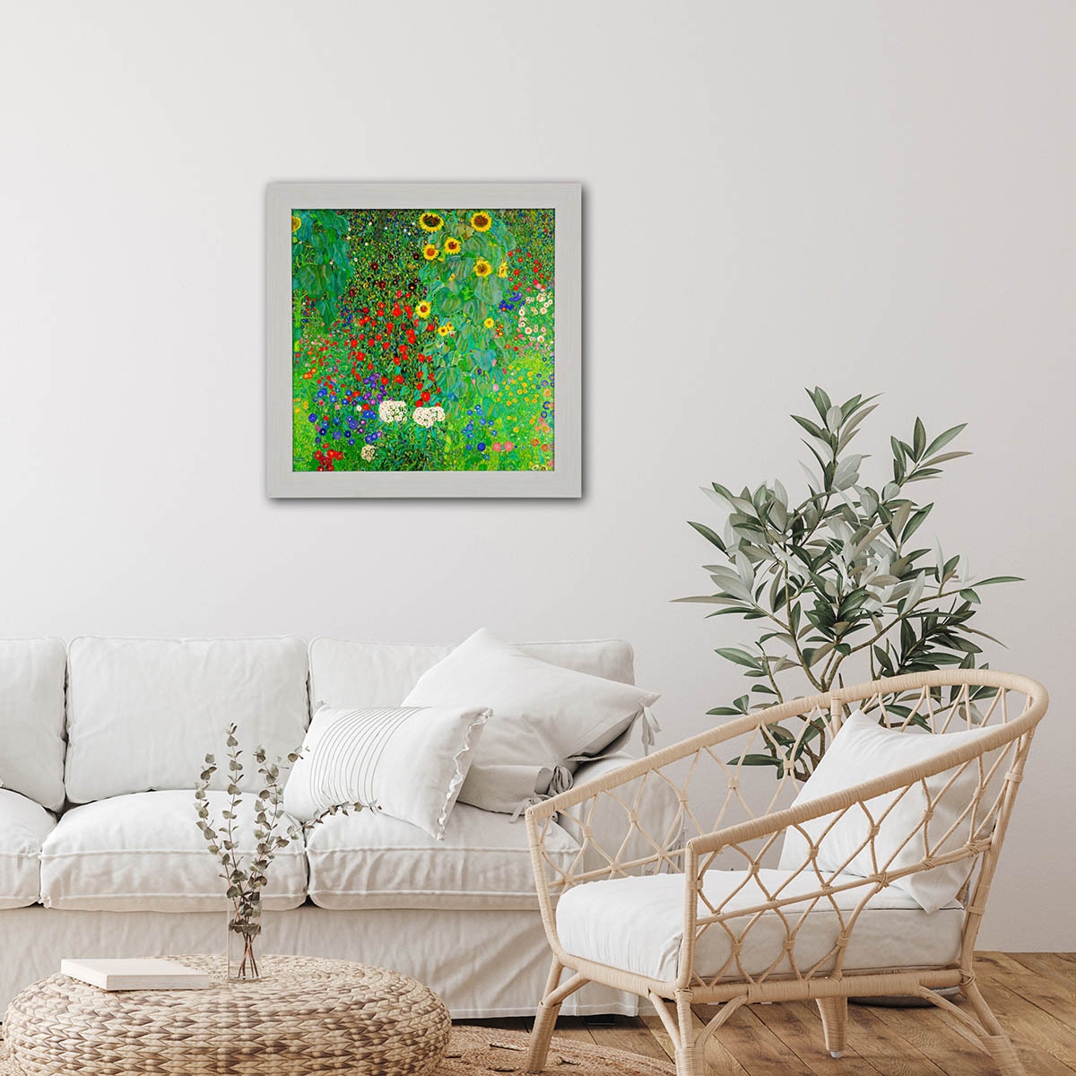 지클레 정방형 명화 47.5 x 47.5cm - 클림트, 꽃이 있는 농장정원