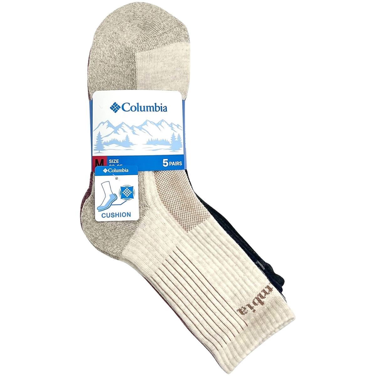 컬럼비아 성인 아웃도어 양말 5족 - M솔리드
