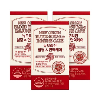 뉴오리진 혈당&면역케어 300mg 30정 x 3개입 (90일분)