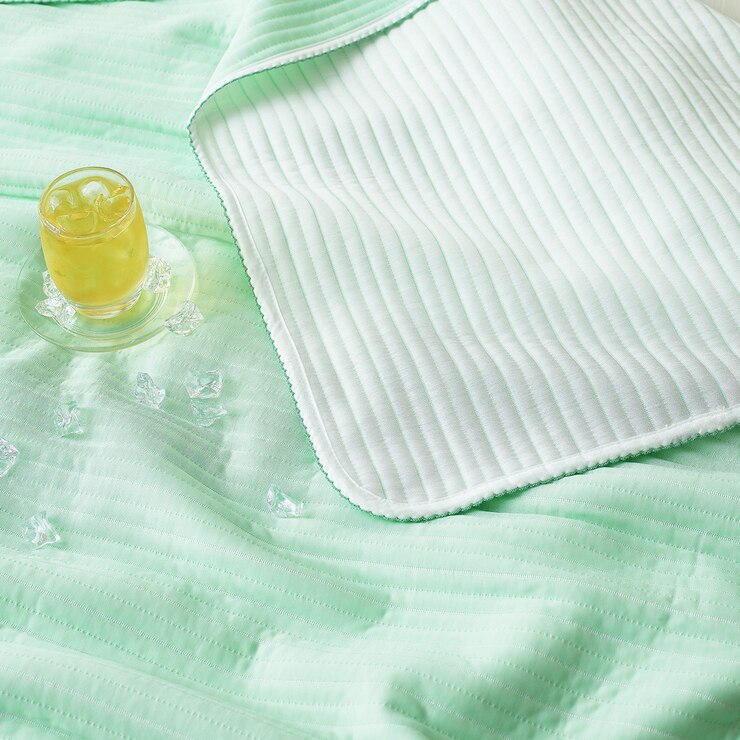 April At Home 양면 냉감 핀코트 여름 이불 - 싱글, 그린