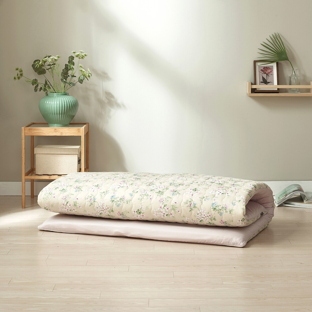 에이프릴앳홈 순면 누빔 워싱 면 요 - 싱글, 플라워(플로르)