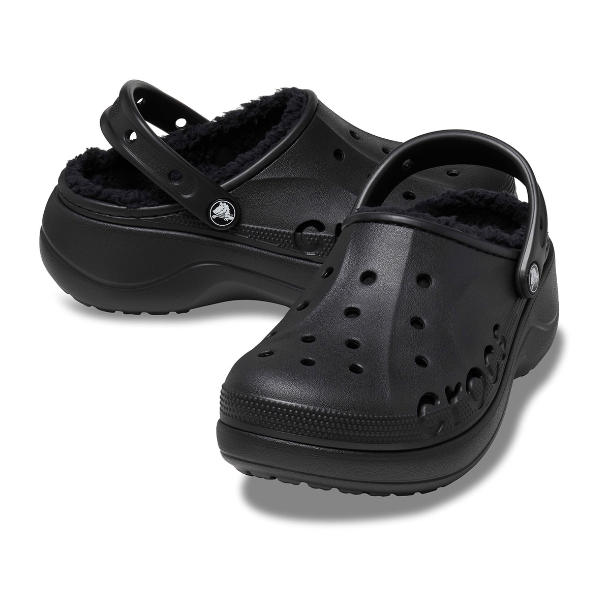 크록스 바야 플랫폼 라인드 클로그 - 블랙, 230mm 크록스 바야 플랫폼 라인드 클로그 - 블랙, 230mm