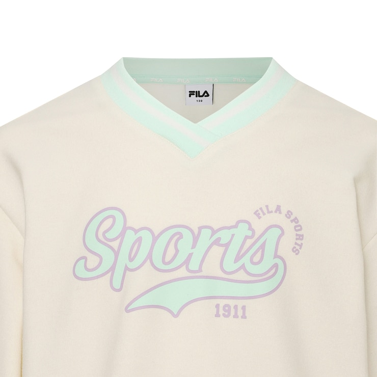 휠라 키즈 상하의 세트 - 크림