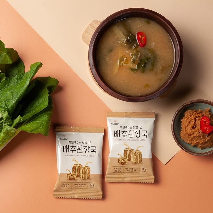 소스락 즉석국 10g x 24 - 백년육수로 맛을 낸 배추된장국