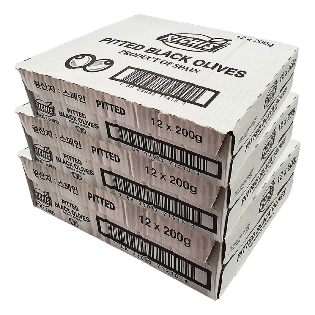 리치스 블랙올리브 200g x 12 x 3 Box - 홀