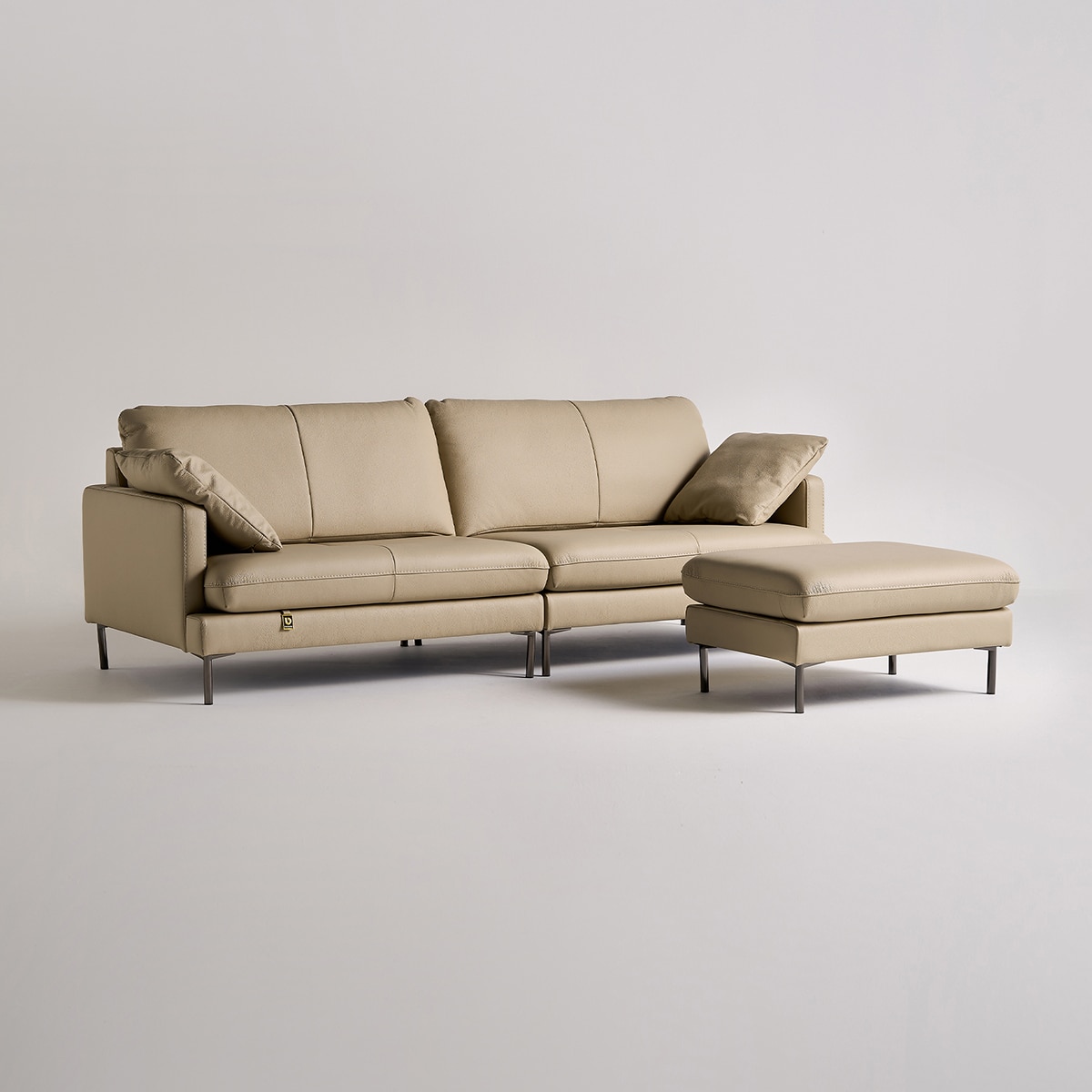 다우닝 코지 전체천연가죽 소파 3.5인+스툴