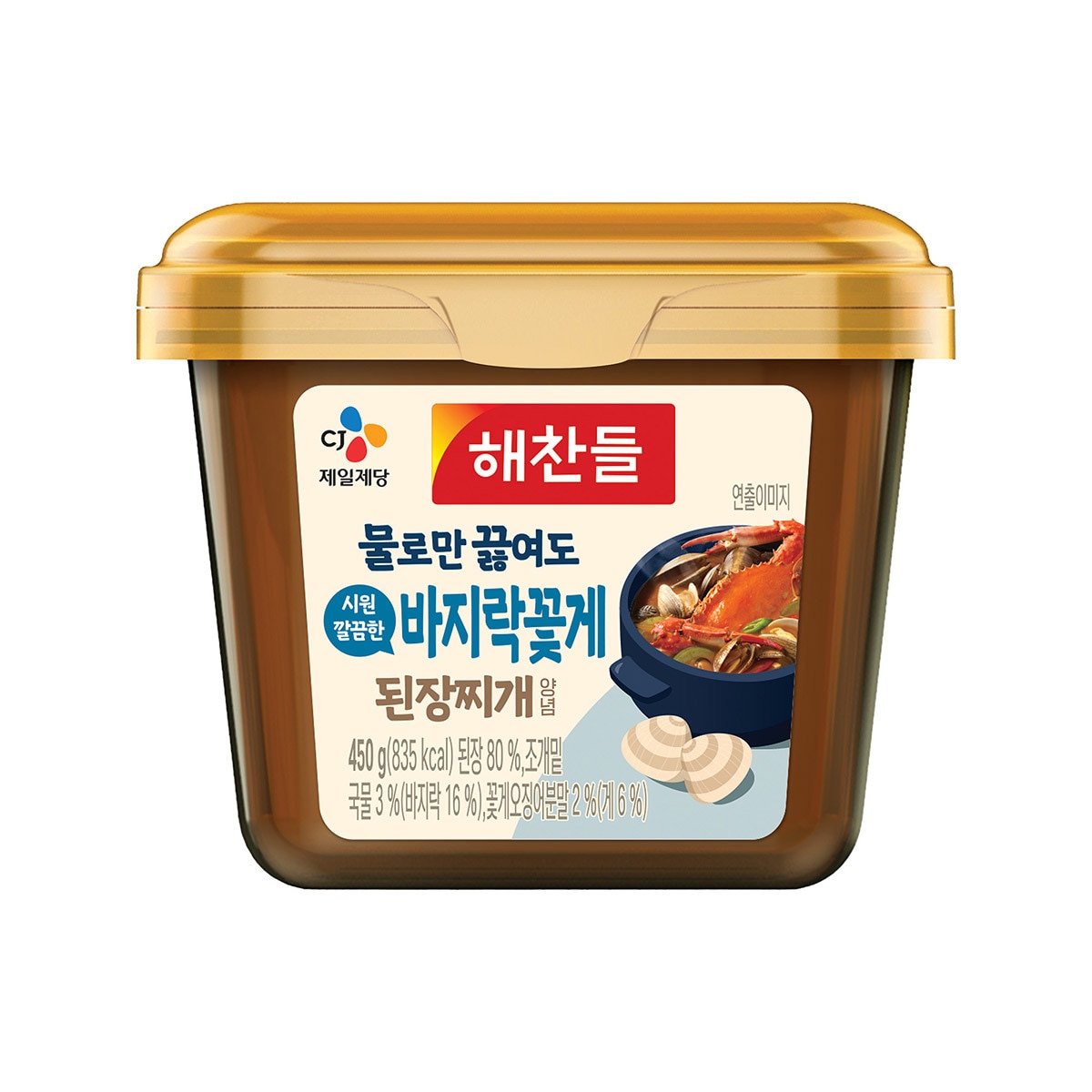 해찬들 그대로 된장찌개양념 450g x 3 - 바지락 꽃게