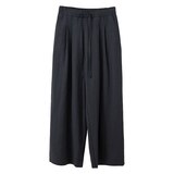 르샵 여성 핀턱 와이드 팬츠 - 다크 그레이