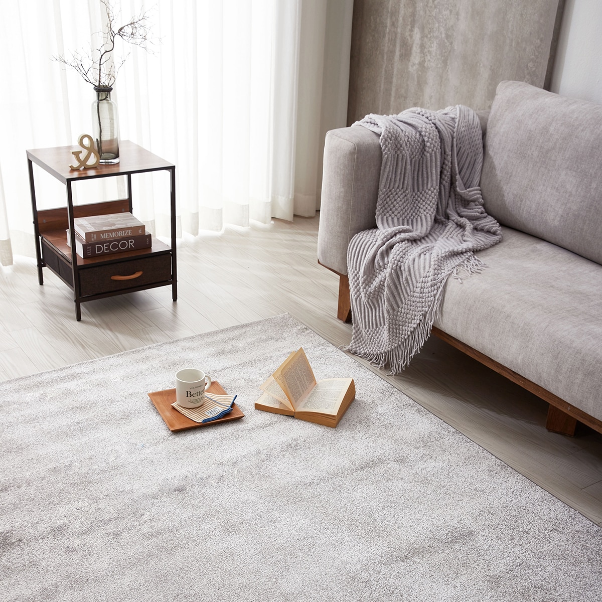 바오밥 페트라 워셔블 카페트 200x290cm - 그레이