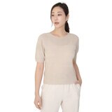 베네뜨 여성 홀가먼트 라운드넥 풀오버 - 베이지