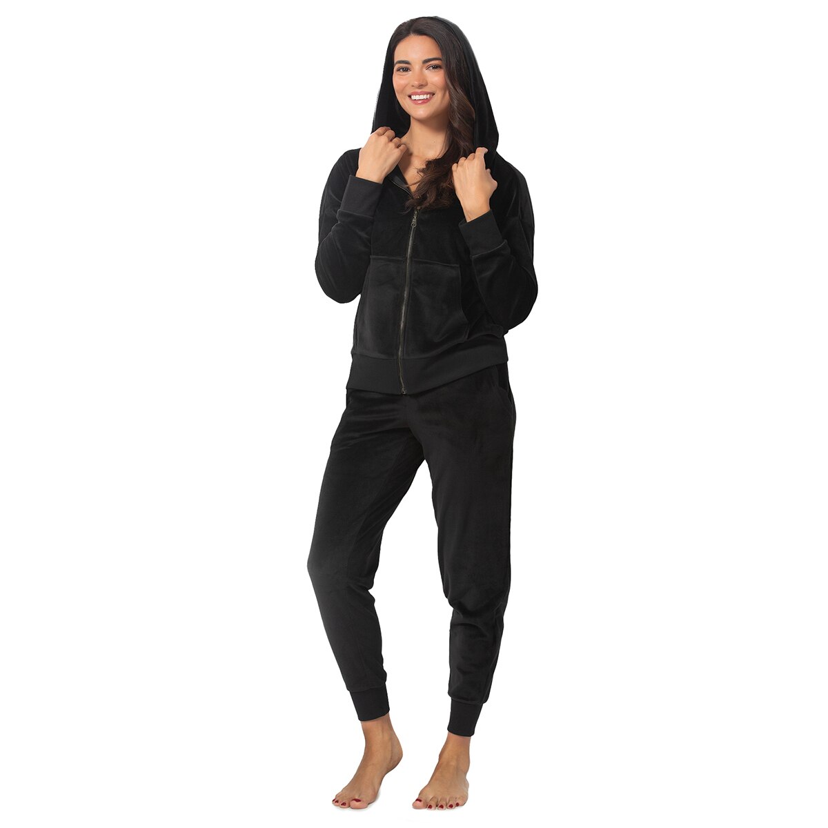 지제벨 여성 벨루어 후디 & 조거 세트 - 블랙 지제벨 여성 벨루어 후디 & 조거 세트 - 블랙