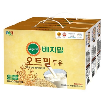 베지밀 오트밀 두유 190ml x 24개x 3