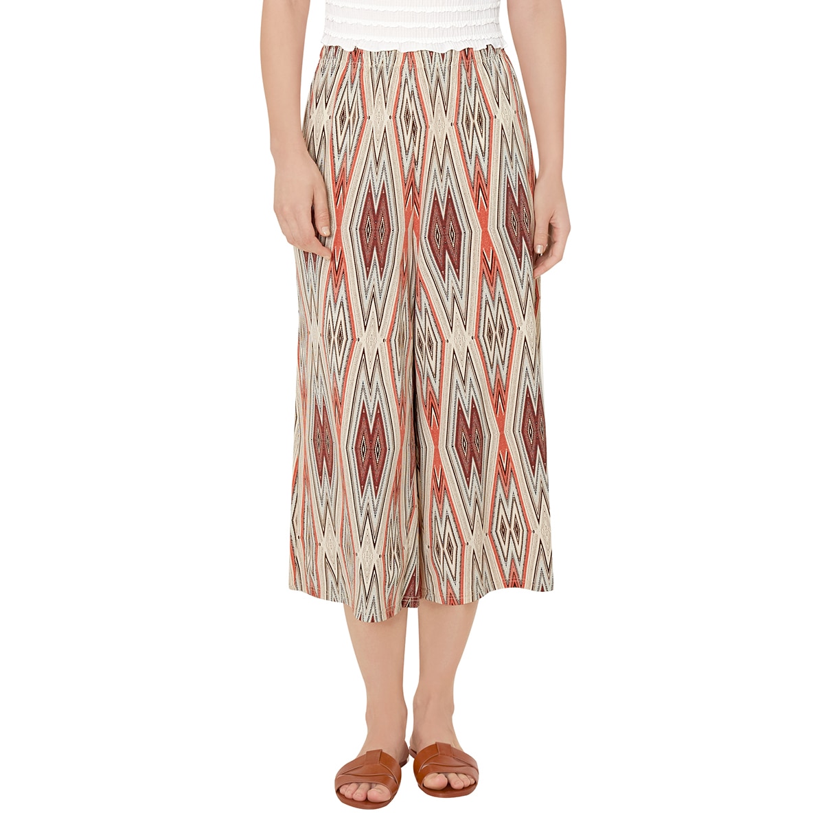 트라이엄프 여성 저지 라운지 바지 2PK - 오렌지 (플라워&다이아), M