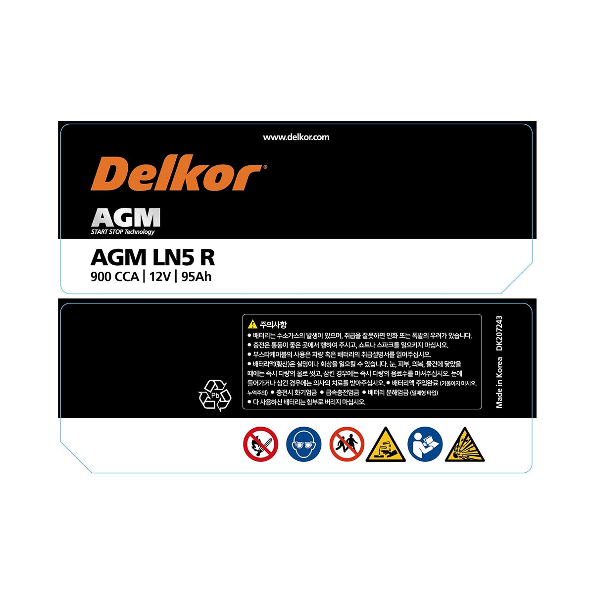 델코 배터리 AGM LN5R 900CCA 12V 95AH 델코 배터리 AGM LN5R 900CCA 12V 95AH