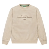 베네통 키즈 긴소매 벨루아 크루 - 베이지, 140