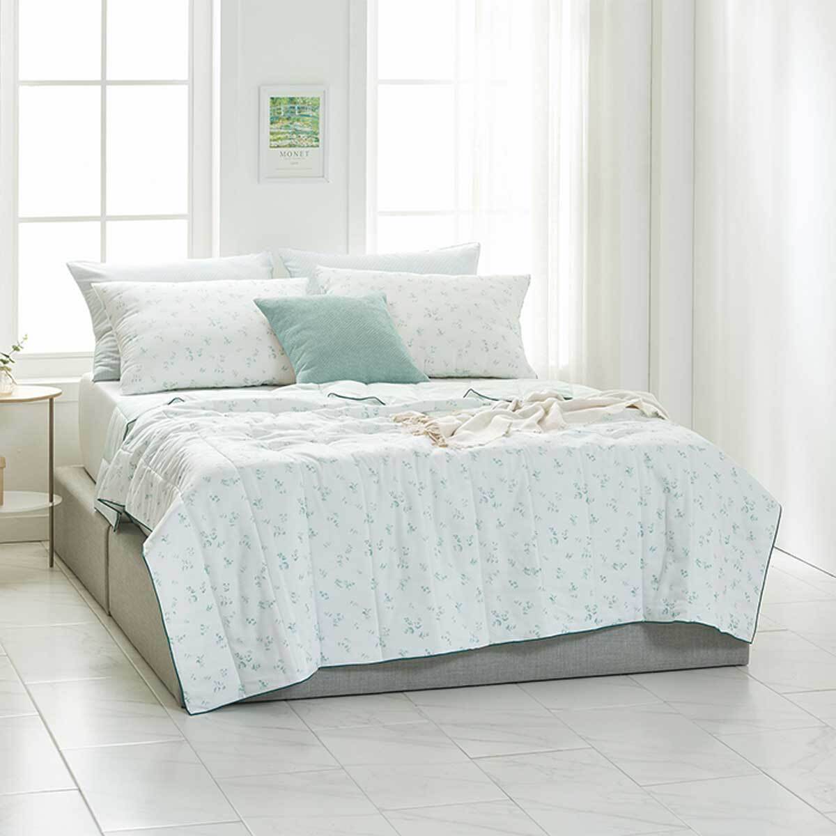 썸니아 모달 냉감 차렵 이불 - 퀸, 그리너리