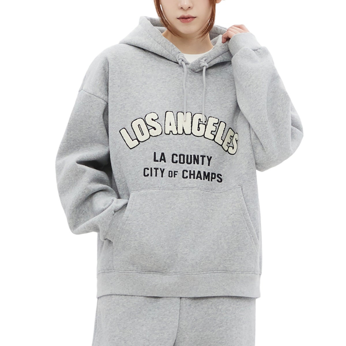 LAP 여성 기모 부클 레터링 후디 LAP 여성 기모 부클 레터링 후디