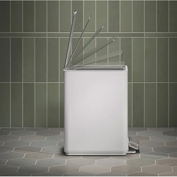 콜러 사각 페달형 쓰레기통 6L 2개 (화이트)
