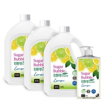 슈가버블 천연성분 주방세제 940ml + 리필 2.5L x 3통 슈가버블 천연성분 주방세제 940ml + 리필 2.5L x 3통