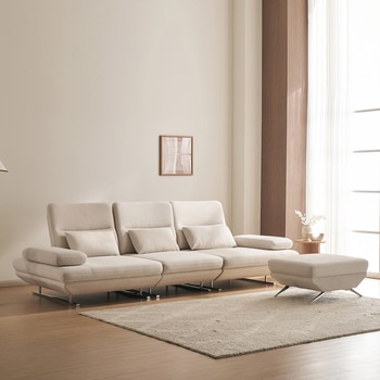 라클라우드 그랑블 스윙 기능성패브릭 4인소파+스툴