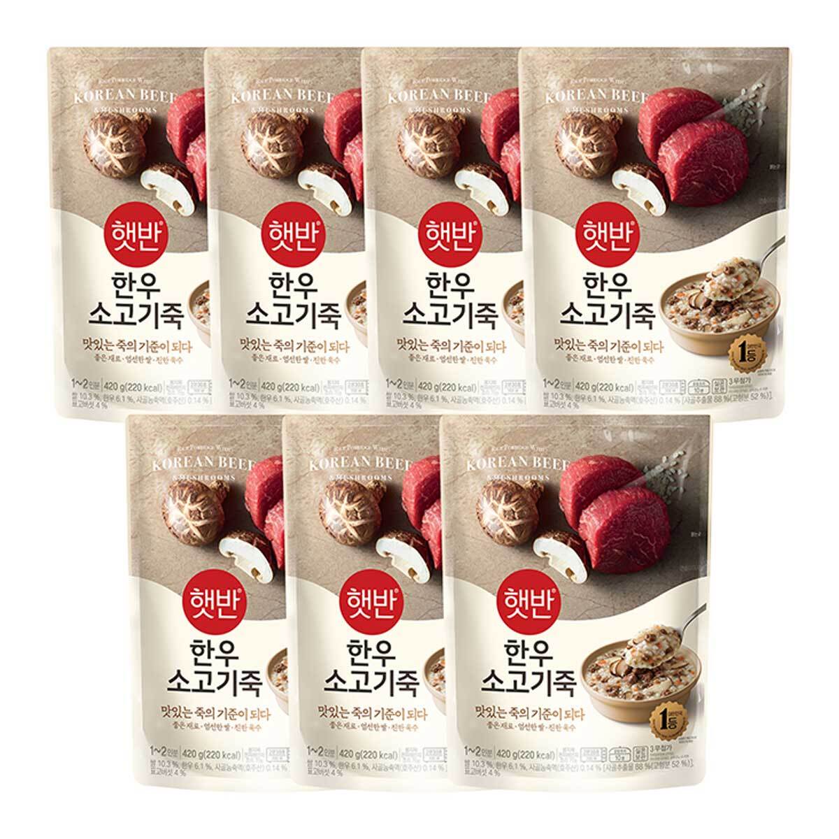 CJ햇반 소프티밀 한우소고기죽 420g x 7
