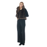 SOUP 여성 인조퍼 다운 베스트 - 브라운