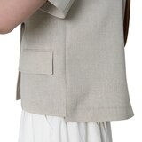 SOUP 여성 반소매 투버튼 재킷 - 라이트 베이지, M