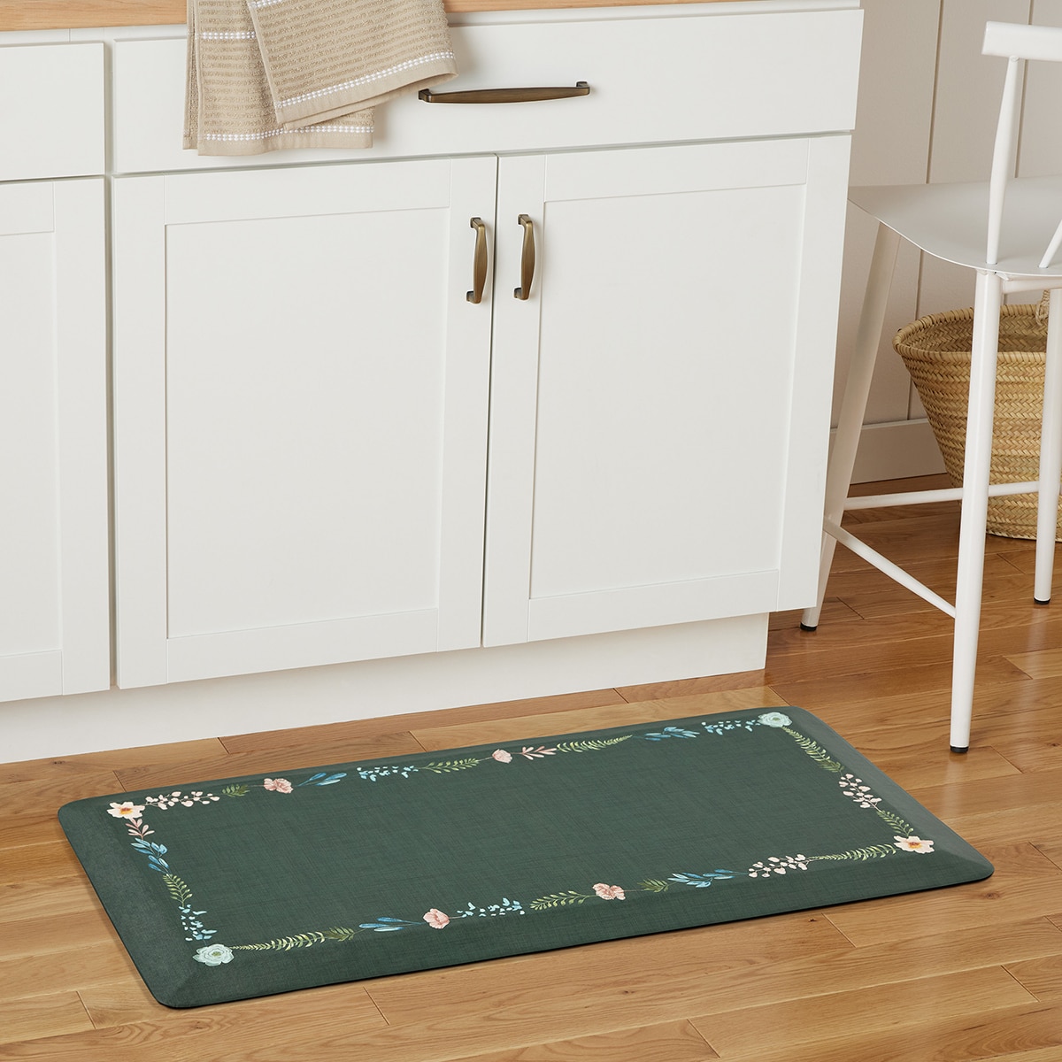 Town & Country 컴포트 겔 주방 매트 50x106cm - 그린 (플로럴)