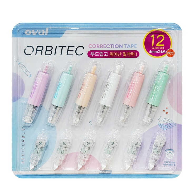 Oval Correction Tape 6EA + Refil 6EA Set 654087