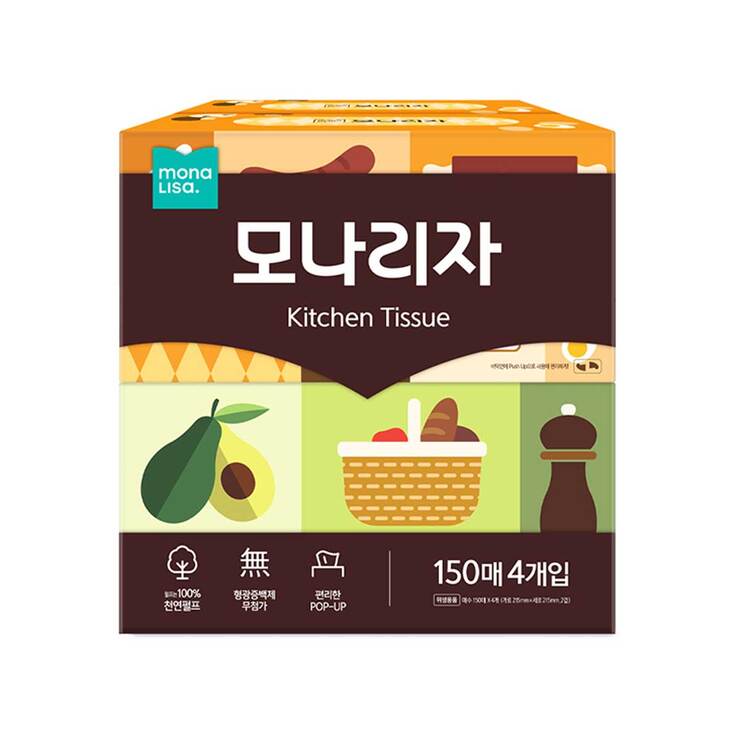 모나리자 뽑아쓰는 키친타월 150매 x 4 x 8팩
