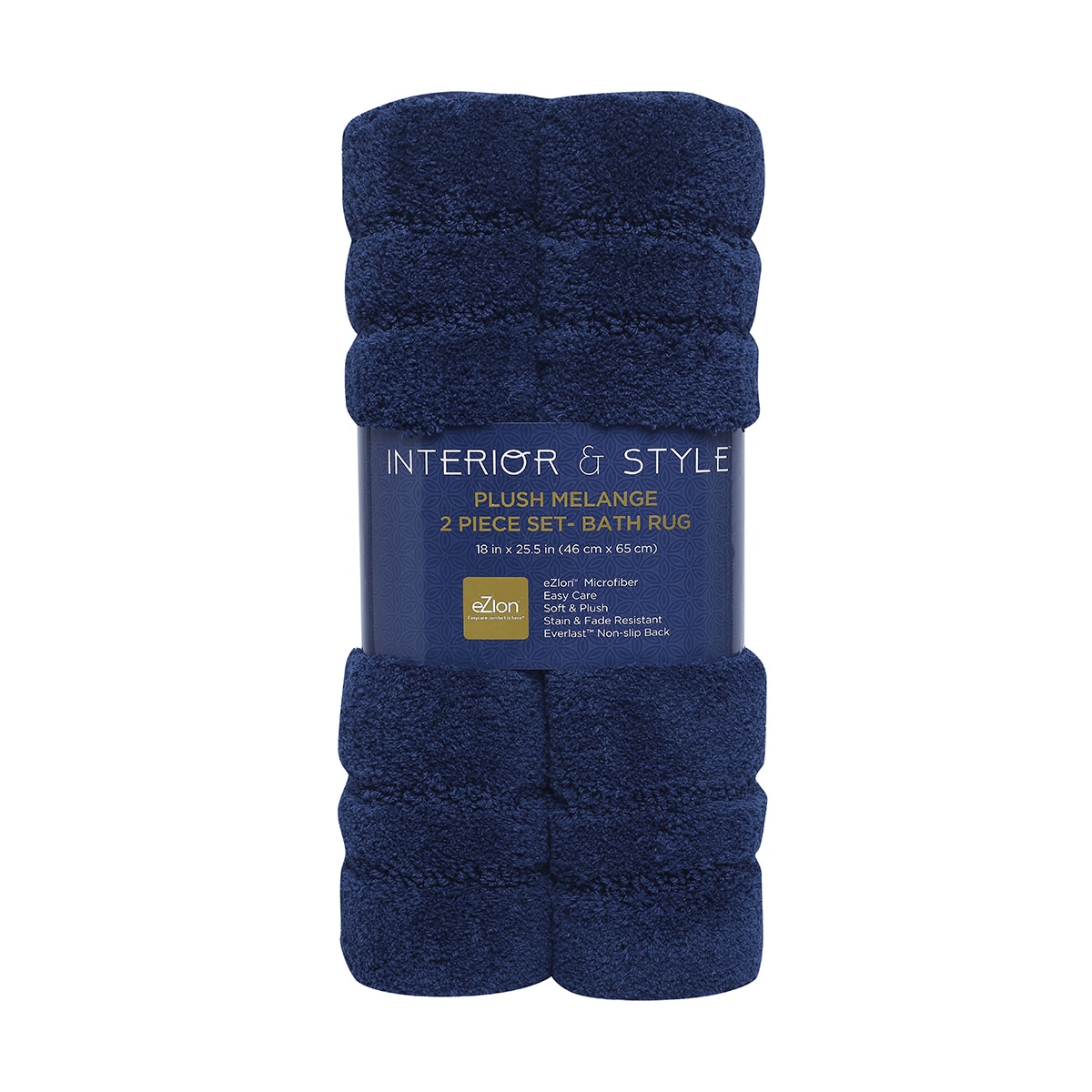 Welspun 멜란지 욕실 매트 2P - 네이비 Welspun 멜란지 욕실 매트 2P - 네이비