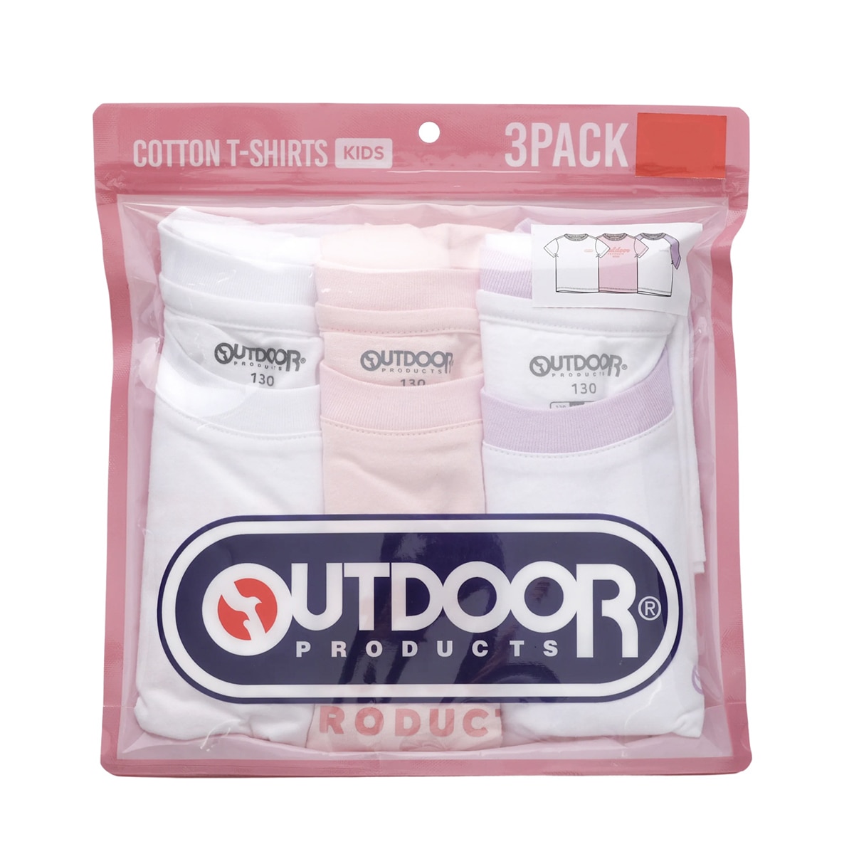 아웃도어프로덕트 아동 베이직 반팔 티셔츠 3매 - 여아, L
