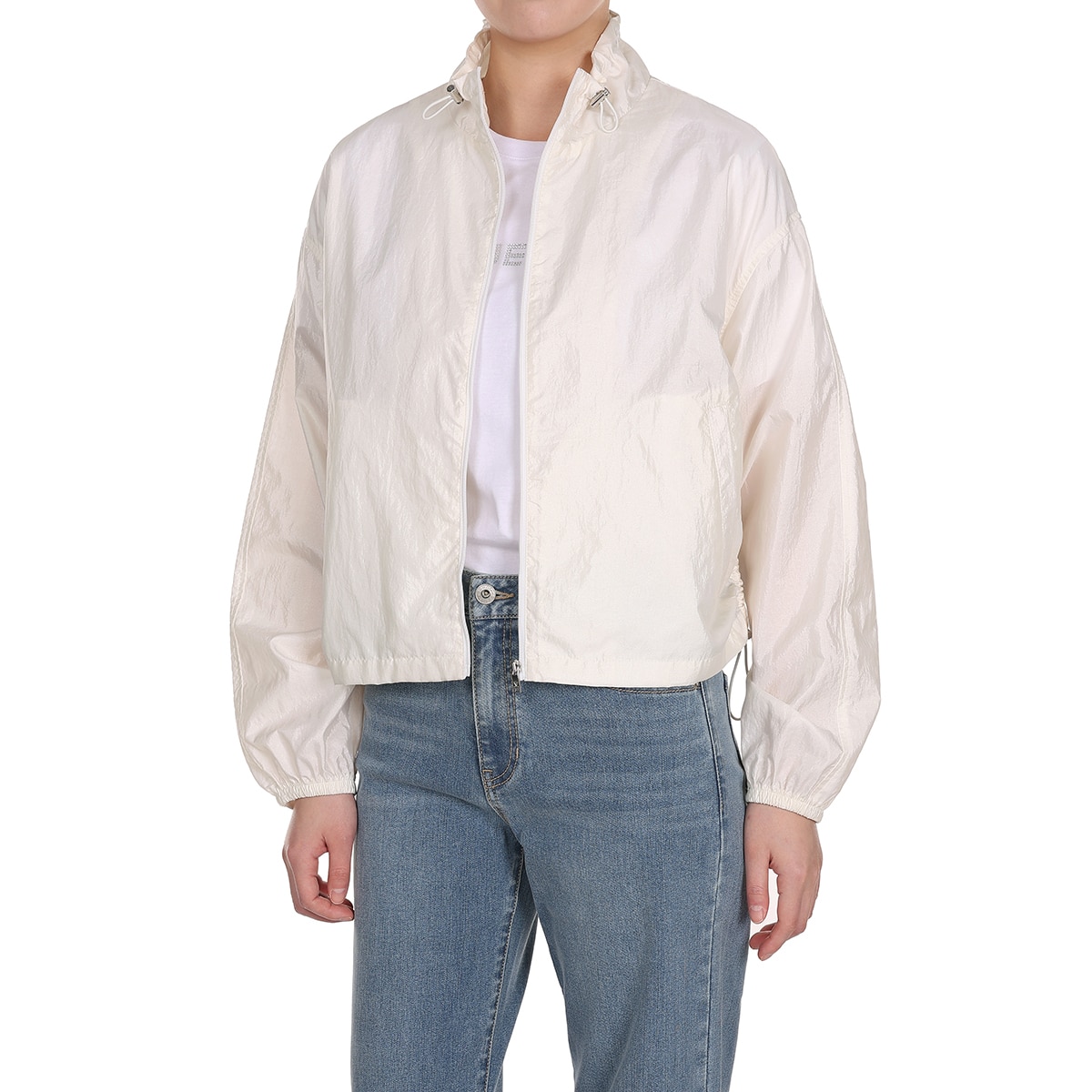 게스 여성 셔링 재킷 - 화이트, S