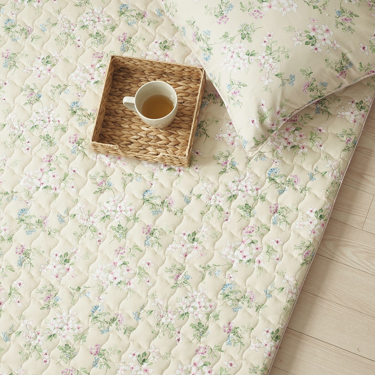 에이프릴앳홈 순면 누빔 워싱 면 요 - 싱글, 플라워(플로르)